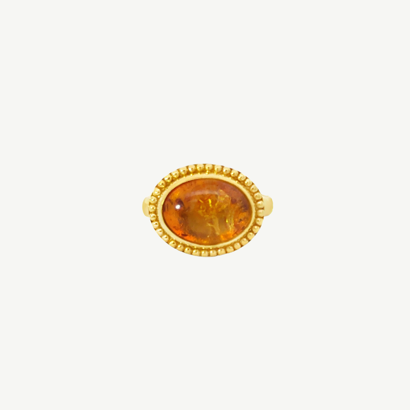 Amber Eternity Beads Ring