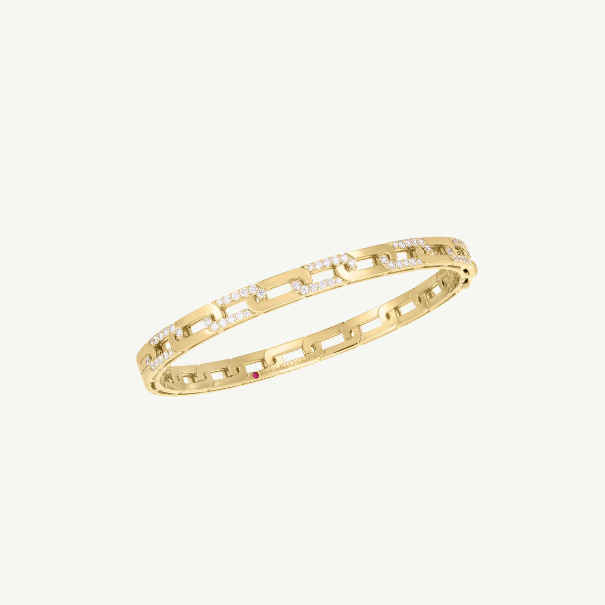 Gold Navarra Diamond Accents Slim Bangle