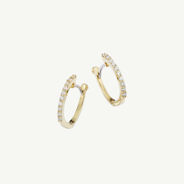 Gold Pave Diamond Huggy Earrings