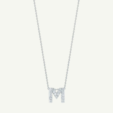 TINY TREASURES DIAMOND LOVE LETTER "M" NECKLACE