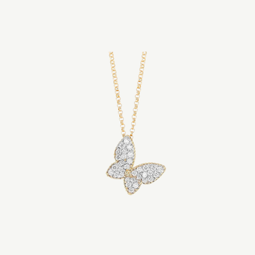 Gold Princess Diamond Butterfly Pendant