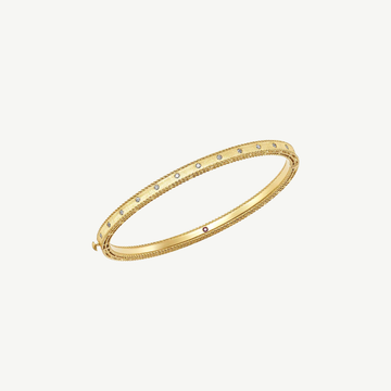 Gold Princess Diamond Satin Bangle