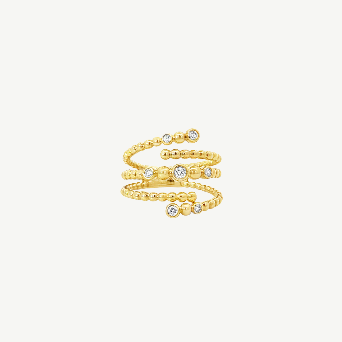 Coiled Beaded 5 Row Ring