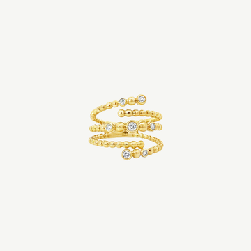 Coiled Beaded 5 Row Ring