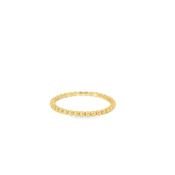 14K Yellow Gold Beaded Eternity Ring