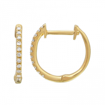 14K Yellow Gold Diamond Huggie Earrings – 0.08 CTW
