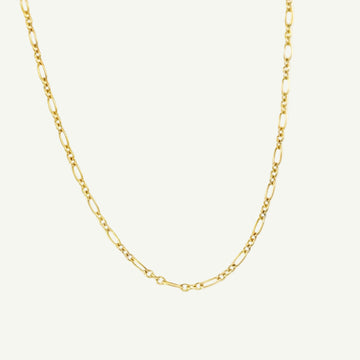18K Yellow Gold Fancy Figaro Chain