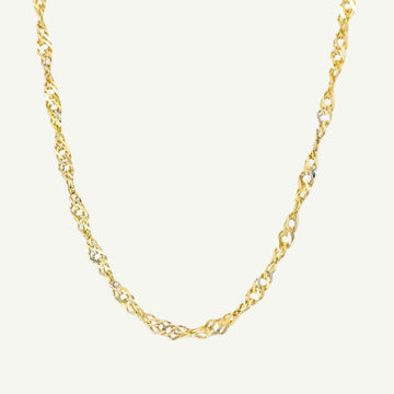 14K Yellow Gold Fancy Link Chain Necklace