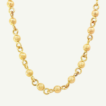 Yellow Gold Ball Link Chain Necklace