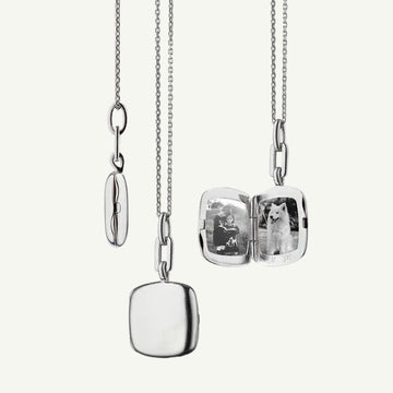 Sterling Silver Viv Square Locket Necklace