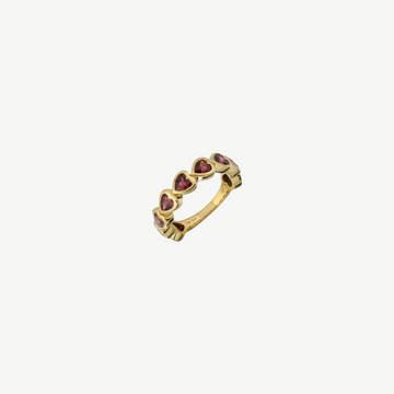 Garnet Heart Stackable Ring