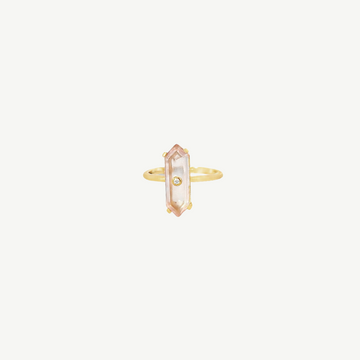 Idayne Gold Diamond & Gold Quartz Ring