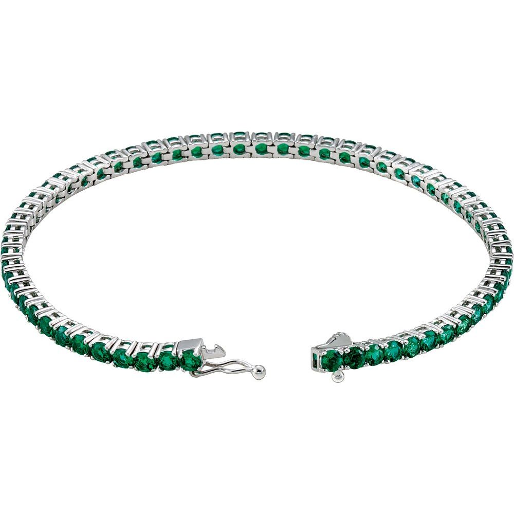 emerald tennis bracelet unclasped 