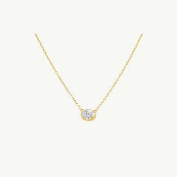 Oval Bezel Lab Necklace