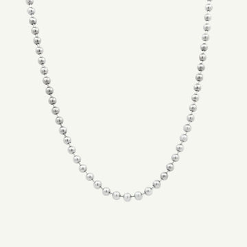 White Gold Beaded Chain Necklace