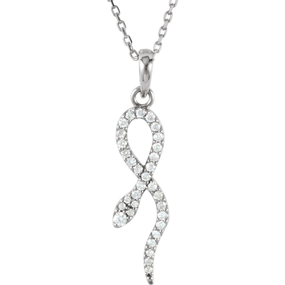 Elevate your style with our 14K White 1/6 CTW Diamond Snake Pendant Necklace.