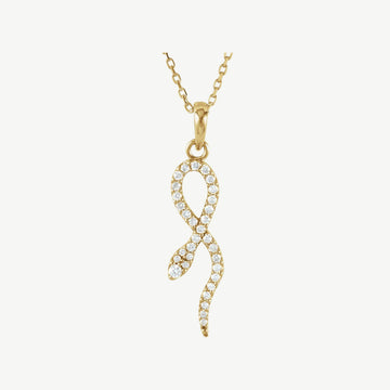 Diamond Snake Pendant Necklace