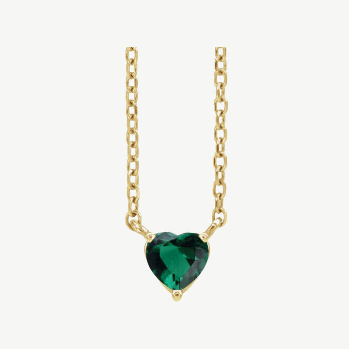 Emerald Heart Pendant Necklace