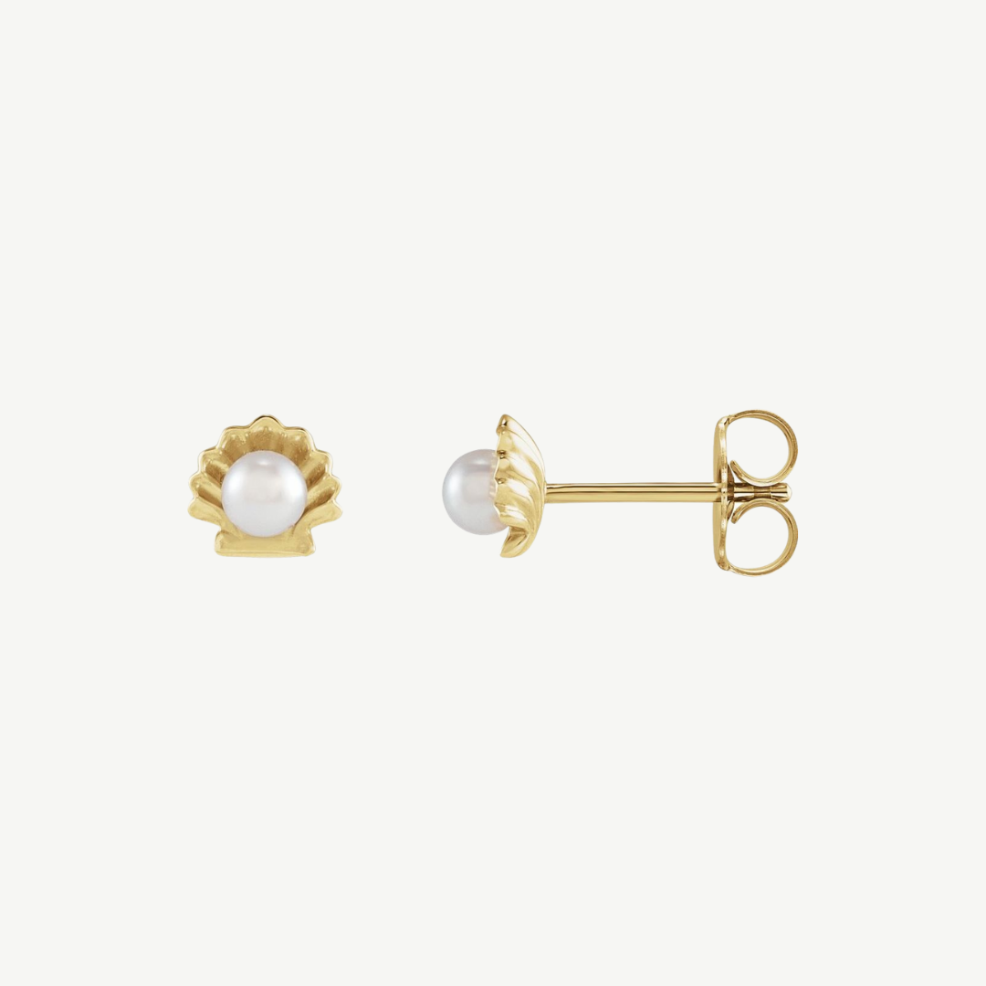 14kgold high quality earrings shell with pearl