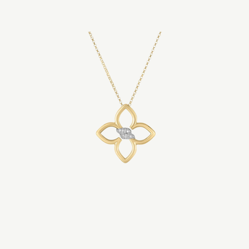 Gold Cialoma small diamond flower necklace