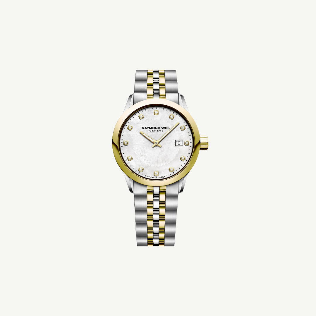 Raymond Weil Freelancer Womens 29mm Quartz Diamond Two-Tone Gold Watch