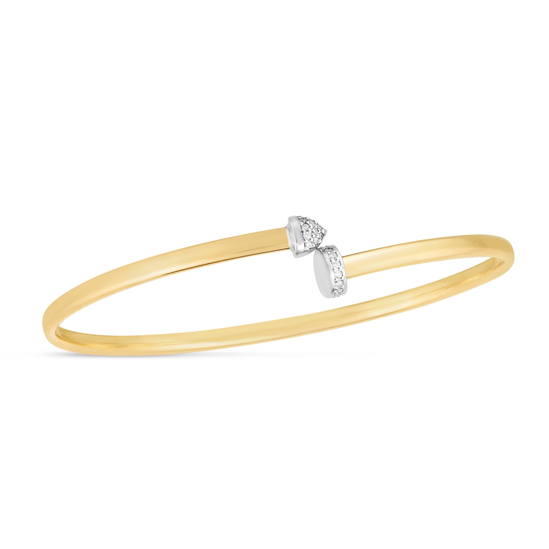 Indulge in luxury with our 14K Diamond Hardware Bangle. Crafted from 14K gold and adorned with dazzling diamonds, this bangle exudes elegance and sophistication.