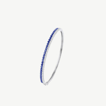 Two Tone Stone & Diamond Bangle