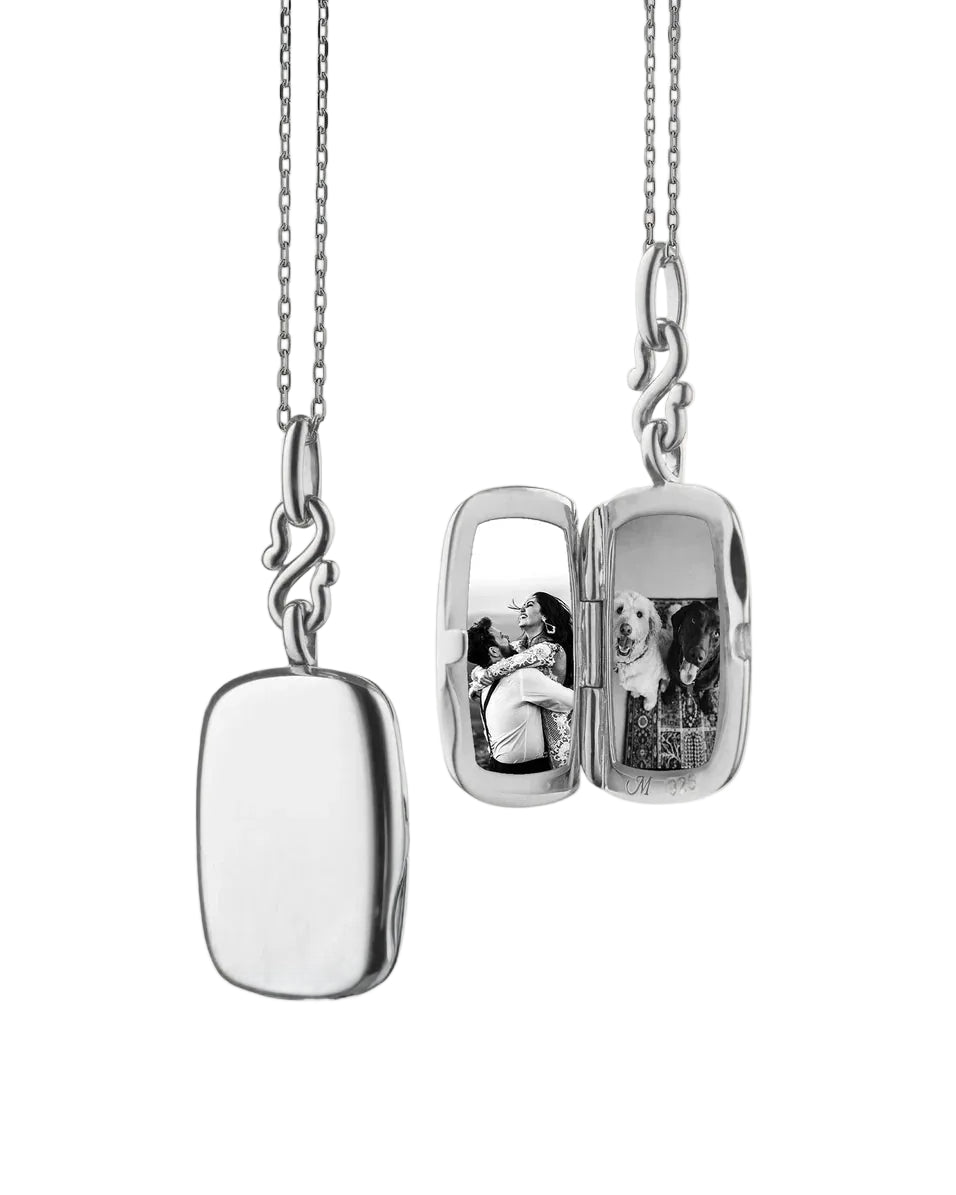 Monica Rich Kosann-Slim "Britt" Sterling Silver Locket Necklace