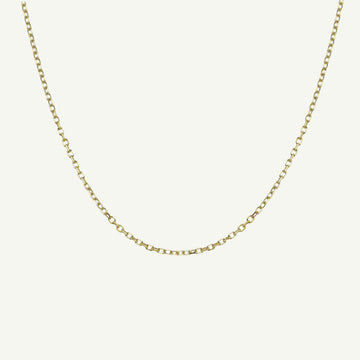 18K Yellow Gold Diamond Cut Elongated Cable Chain