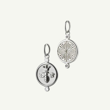 Sterling Silver Queen Bee White Sapphire Locket Necklace