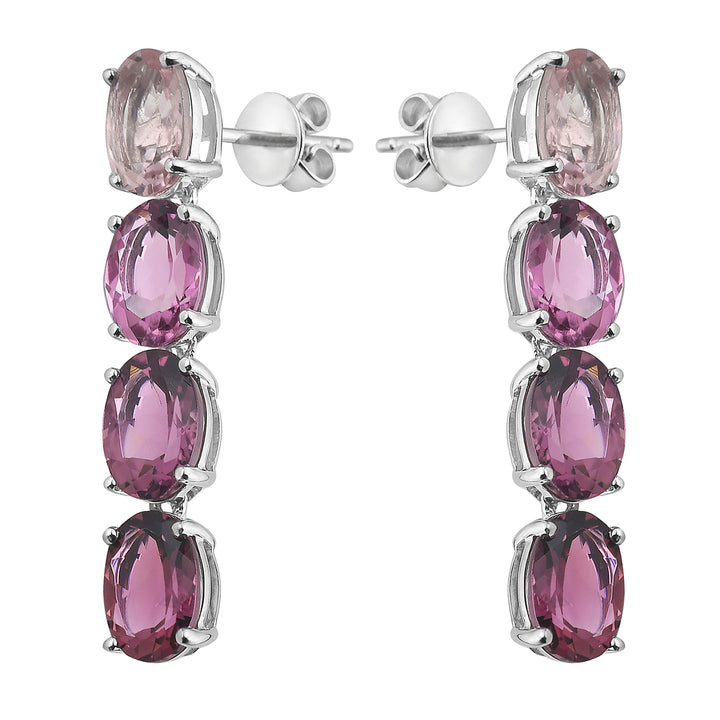 Chic 14K White Gold Earrings with 6.20-Carat Pink Tourmaline Gems