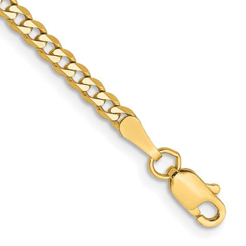 14K Yellow Gold Beveled Curb Chain