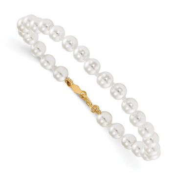 14K Yellow Gold Pearl Bracelet
