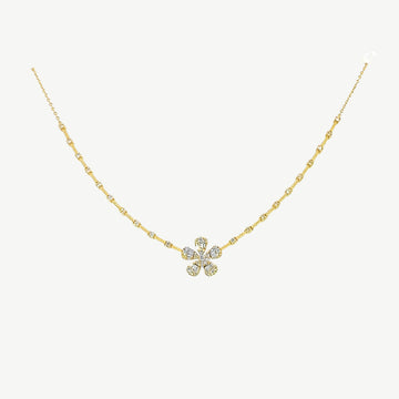 Diamond Flower Bar Necklace