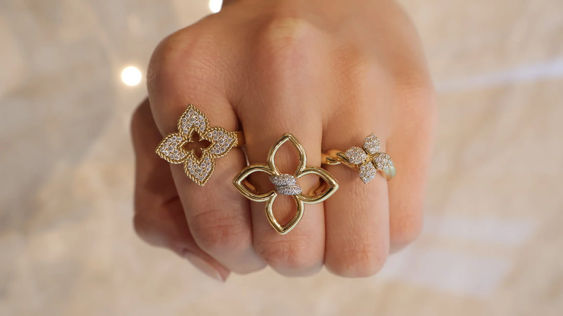 Roberto Coin 18K Yellow & White Gold Diamond Flower Ring