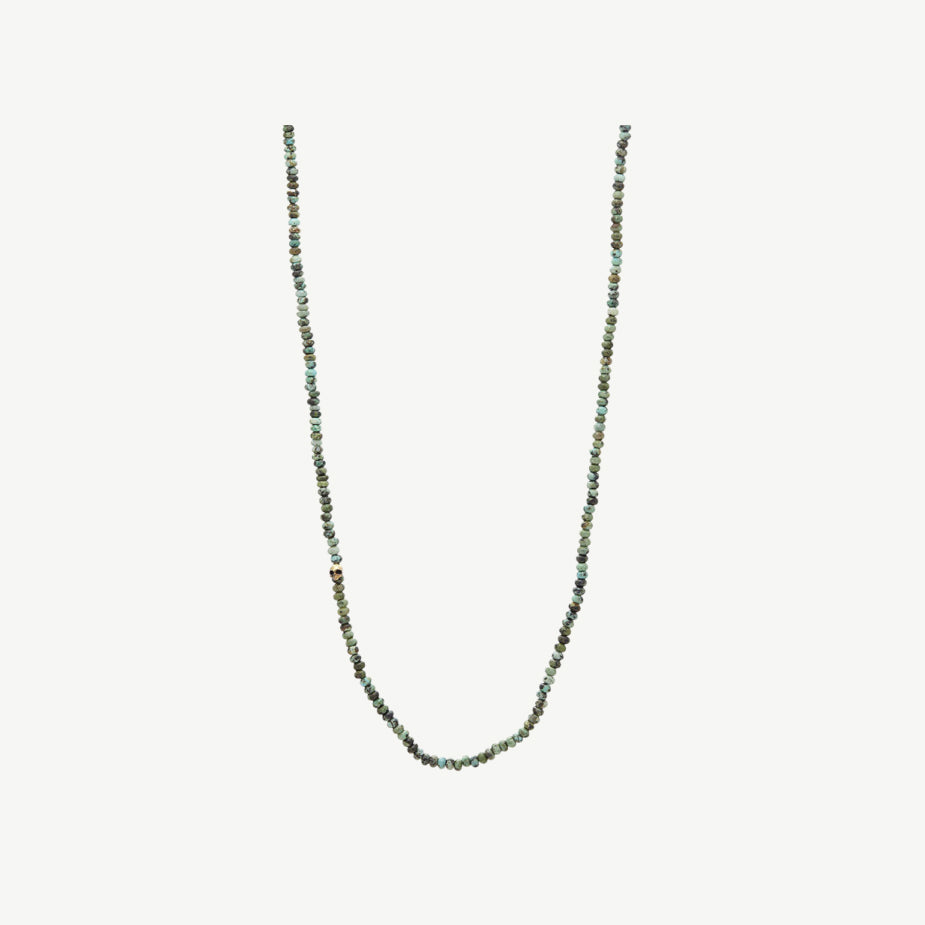 John Varvatos Men's Silver Skull + Turquoise Beaded Necklace