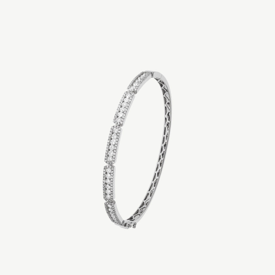 Diamond Section Bangle Bracelet