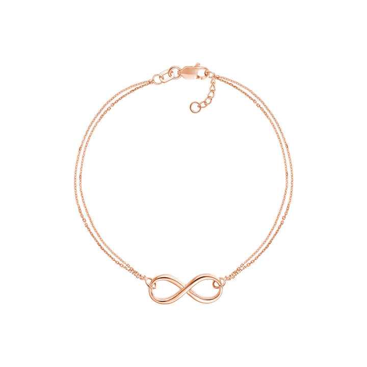 Double Strand Infinity Adjustable Bracelet in rose gold