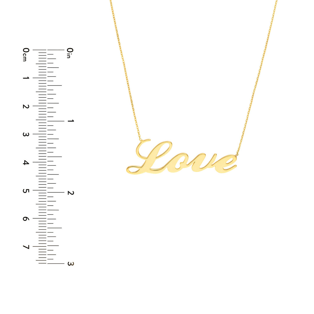 Plated Sterling Silver Script Love Necklace