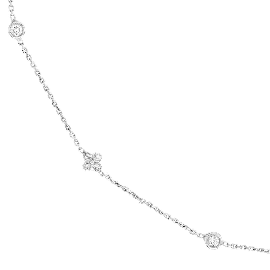 Diamond Bezel and Cluster Stations Necklace