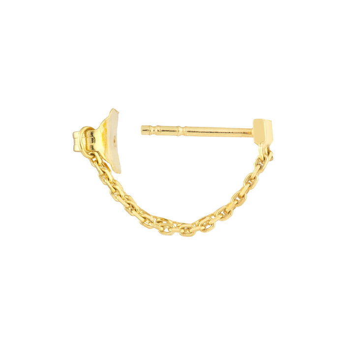 Diamond-Cut Cable Chain Bar Front-to-Back Earrings