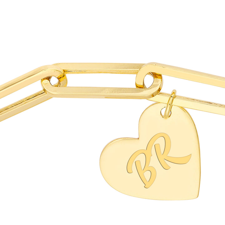 dangle heart charm with BR initials