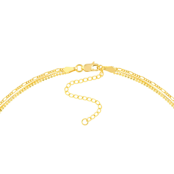 Mixed-Chain Triple Strand Necklace