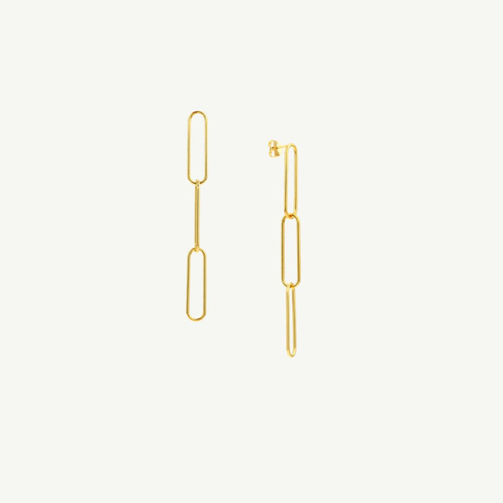 Three Link Paper Clip Dangle Earrings