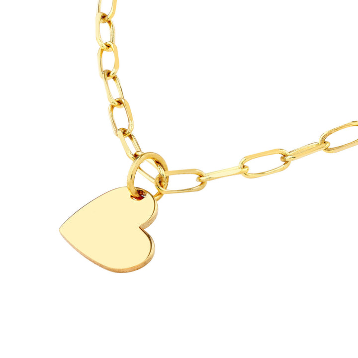 Dangle Heart Paper Clip Necklace