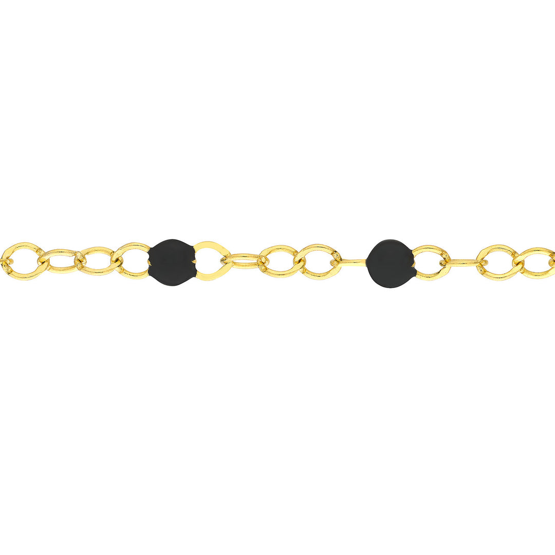 Black Enamel Bead Piatto Chain