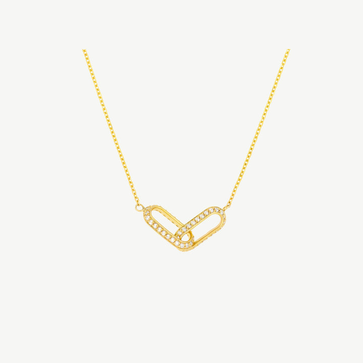 Diamond Paper Clip Links Necklace