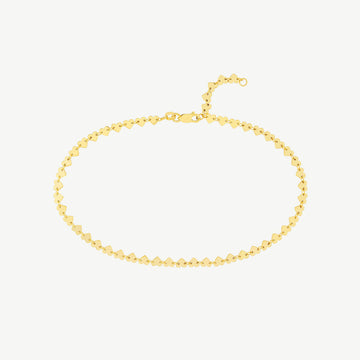 Side by Side Heart Station Anklet