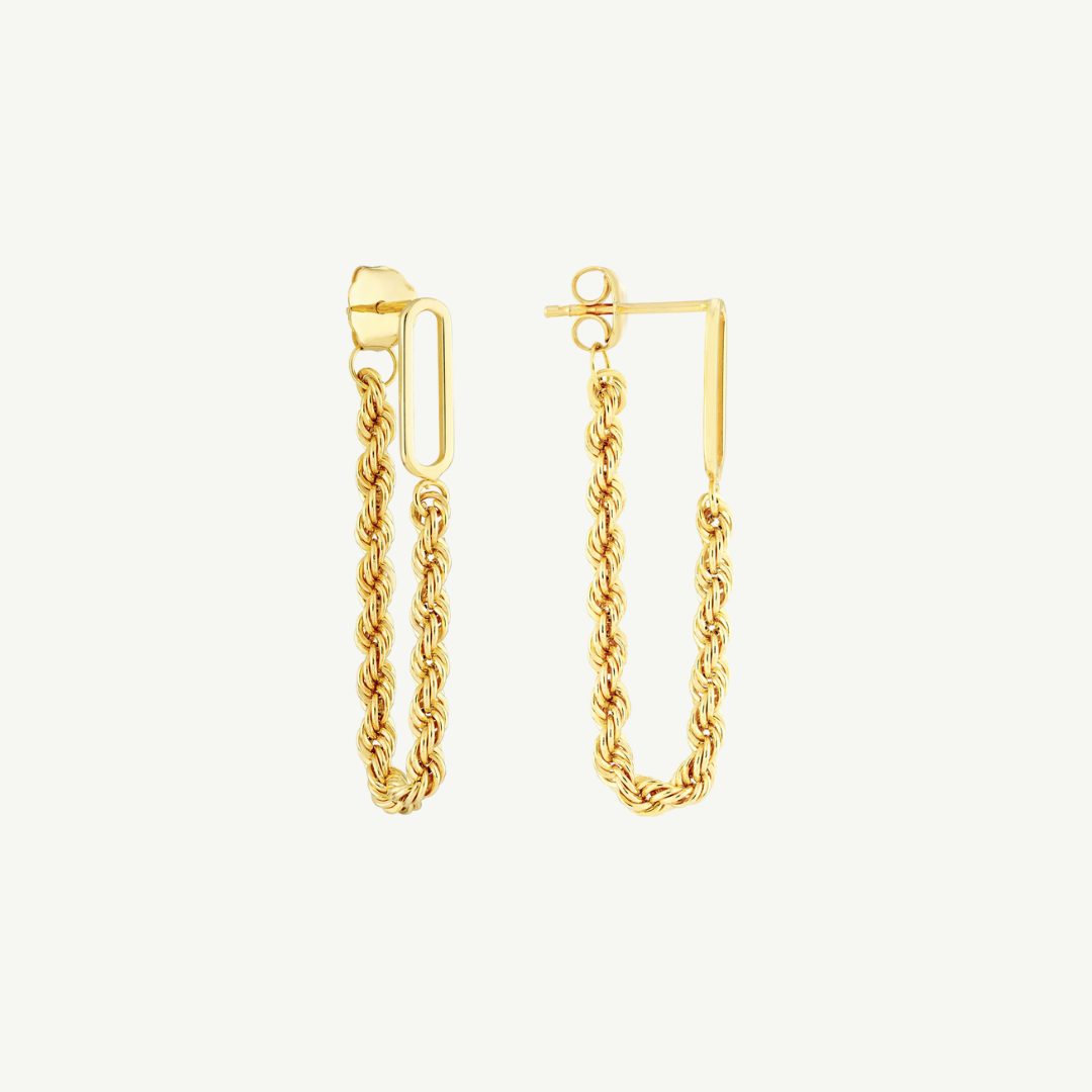 Front to Back Paper Clip + Rope Chain Earrings