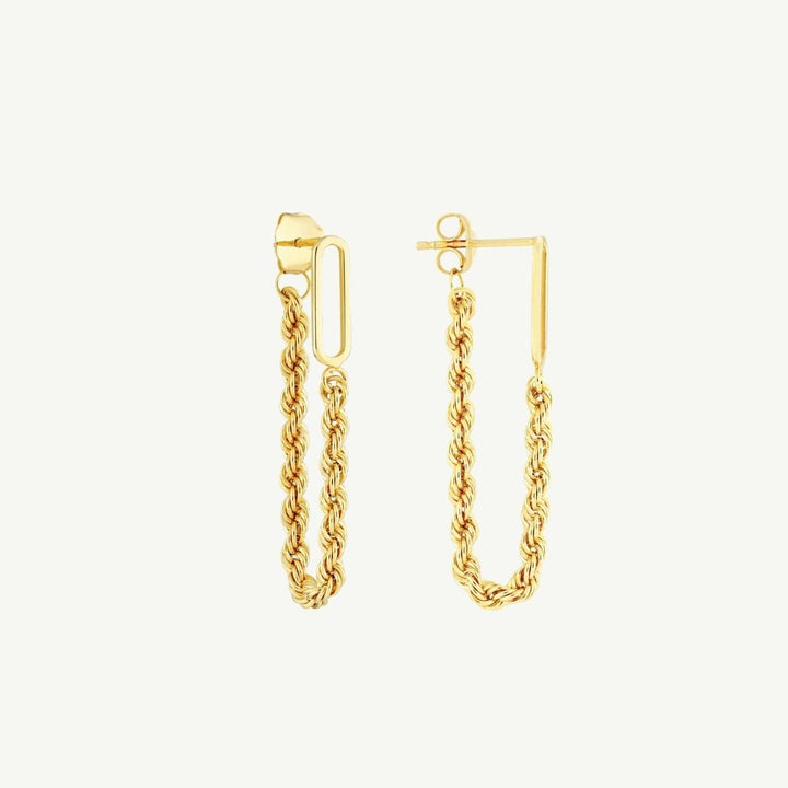 Front to Back Paper Clip + Rope Chain Earrings